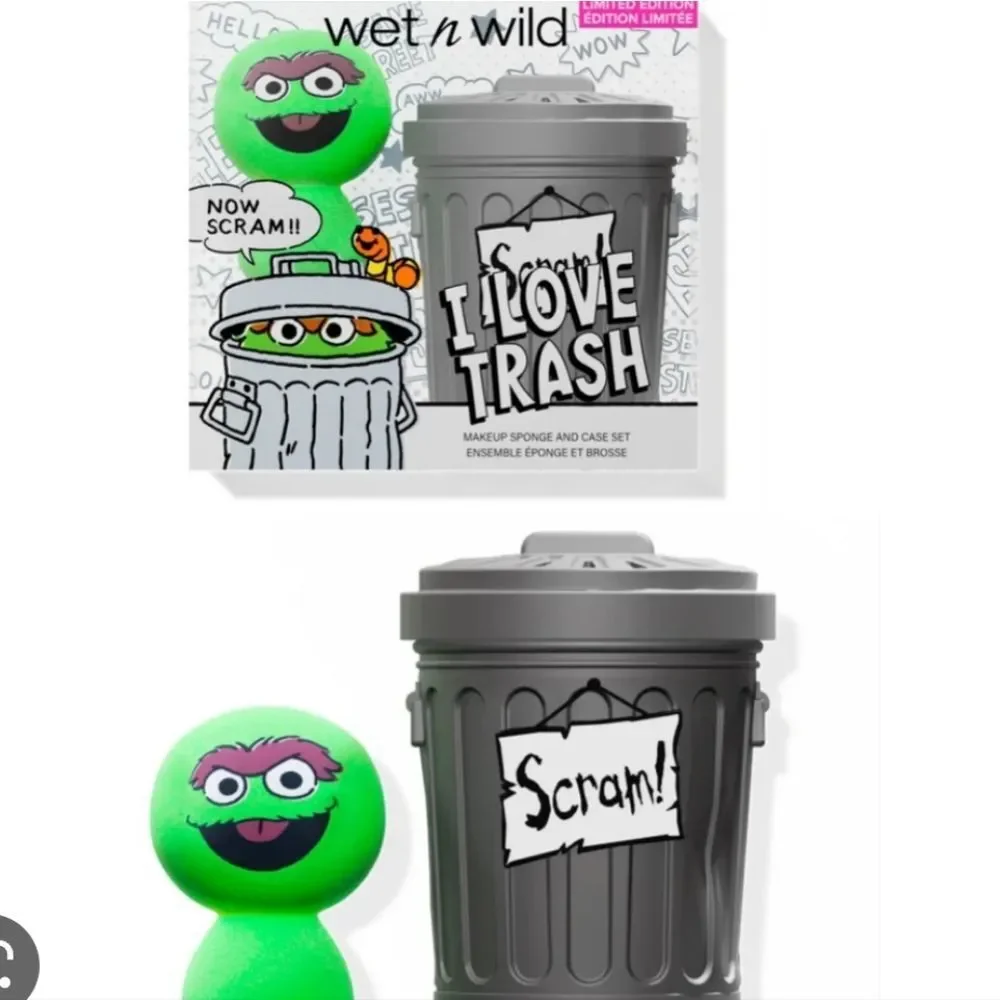 Wet-N-Wild X Sesame Street I Love Trash No Scram Makeup Sponge‎ & Case Set